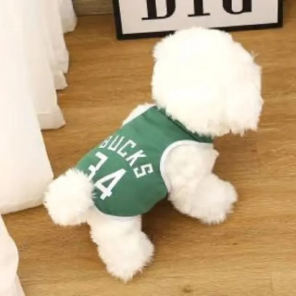Pet Milwaukee Bucks #34 G Antetokounpo Basketball‎ Jersey Vest Mesh Breathable M